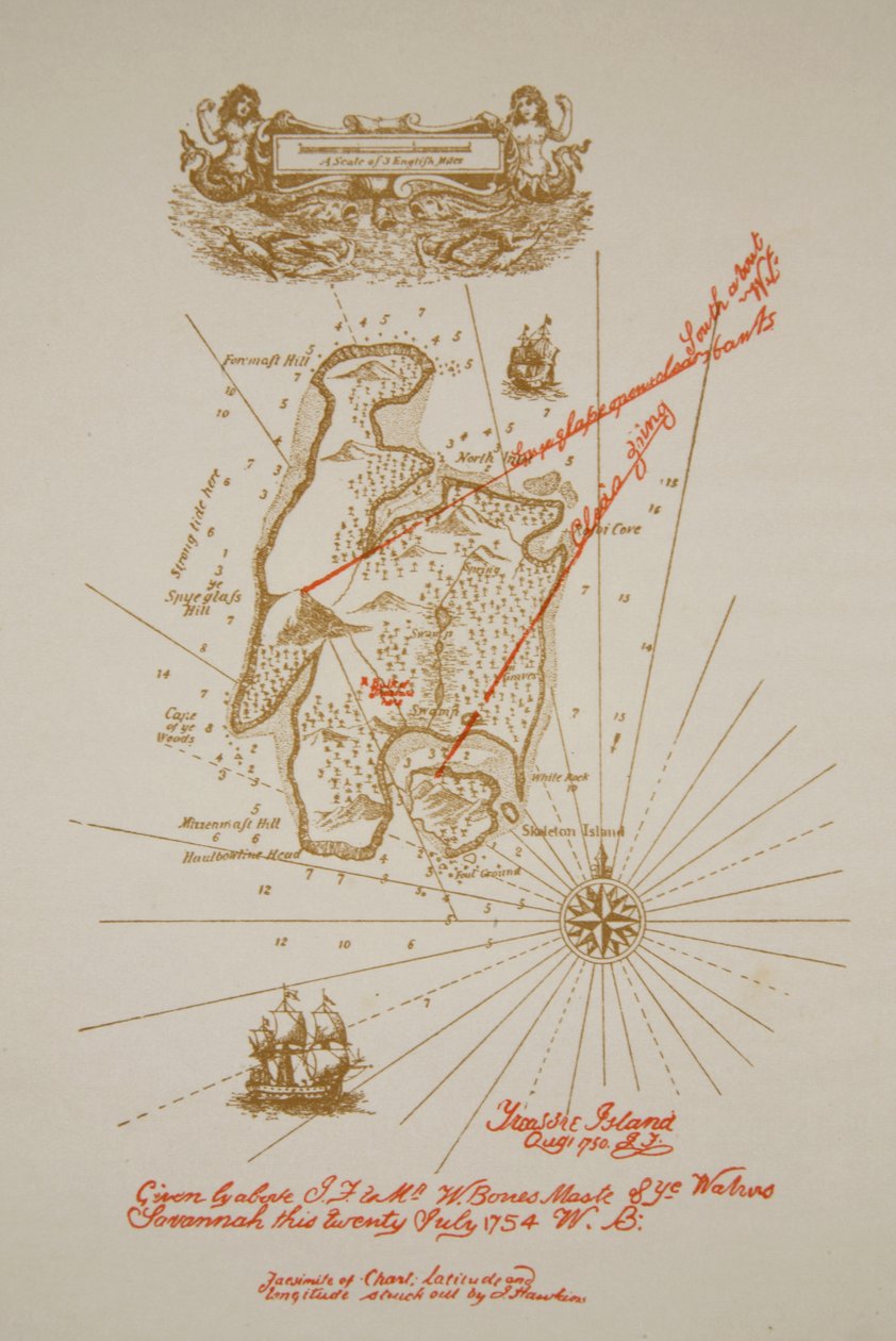 Map of Treasure Island (illustration from 'Treasure Island